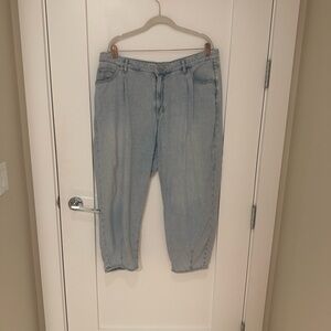 Anthropologie Light Blue Denim Barrel Pants